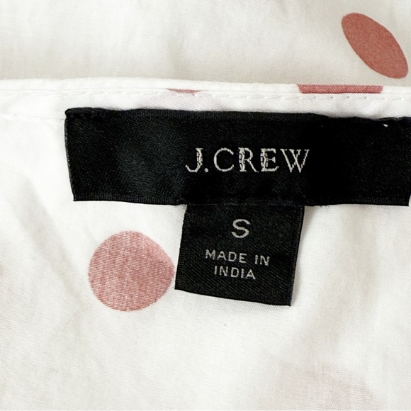 J. Crew White Puff Sleeve Wrap Dress Size S Pink Polka Dots Coquette Modest Cute - Picture 7 of 10